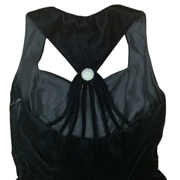 Vintage Flirtation by Alfred Angelo Black Velvet Party Cocktail Dress XS - Picture 9 of 12